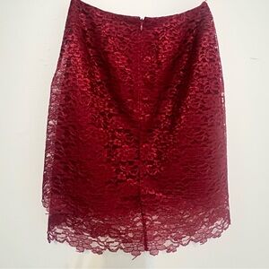 Reiss Elegant Red Lace Skirt